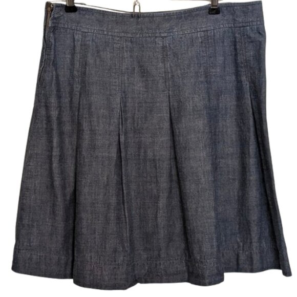 J Crew Cotton Denim Look Skirt  6 - Picture 1 of 5